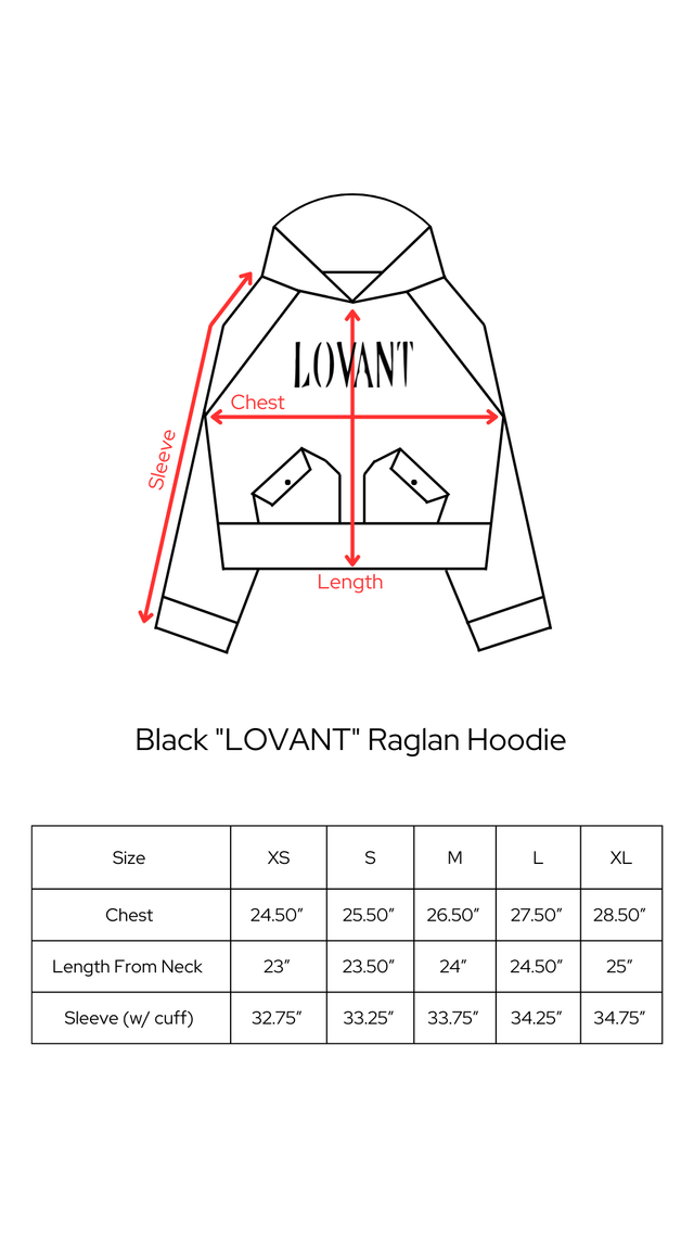 Black "LOVANT" Raglan Hoodie
