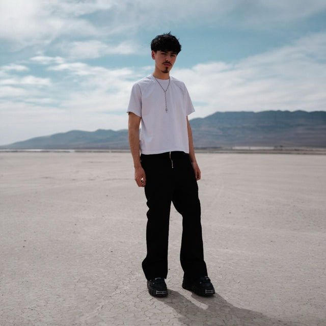 Black 'UNIFORM' Flared Denim