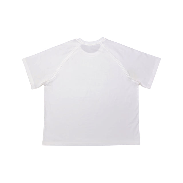 White Raglan 'SUTURE' Tee
