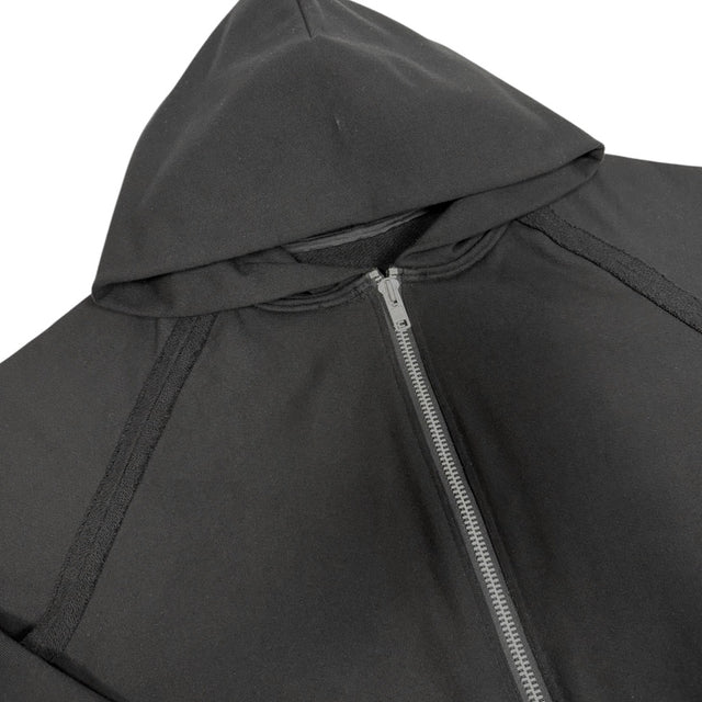 Black Raglan 'UNIFORM' Zip-up Hoodie