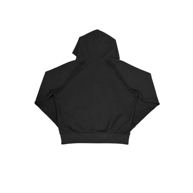 Black Raglan 'UNIFORM' Zip-up Hoodie