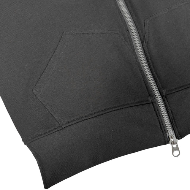 Black Raglan 'UNIFORM' Zip-up Hoodie