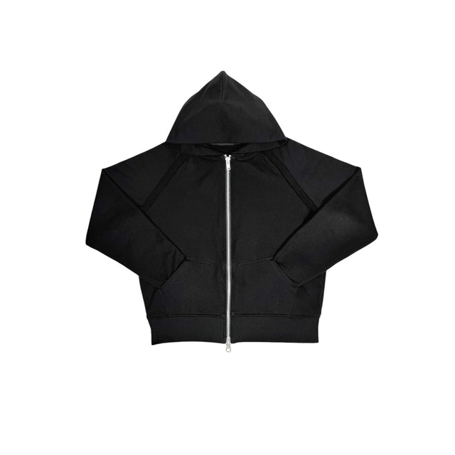 Black Raglan 'UNIFORM' Zip-up Hoodie