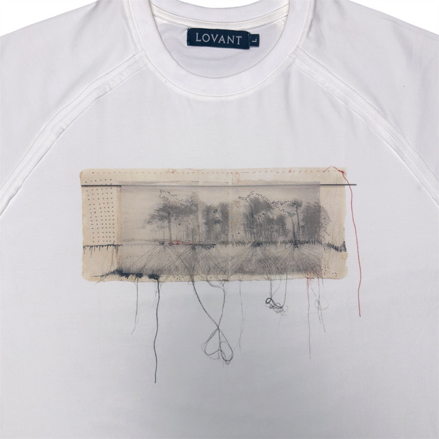 White Raglan 'SUTURE' Tee